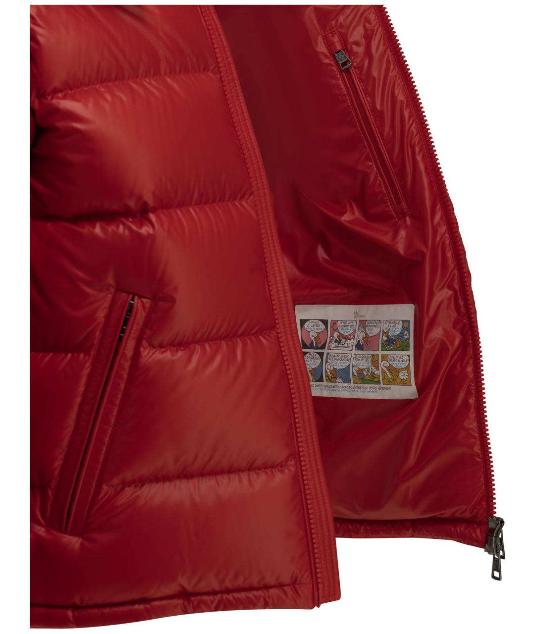 MONCLER Красная полиамидовая куртка, фото 4