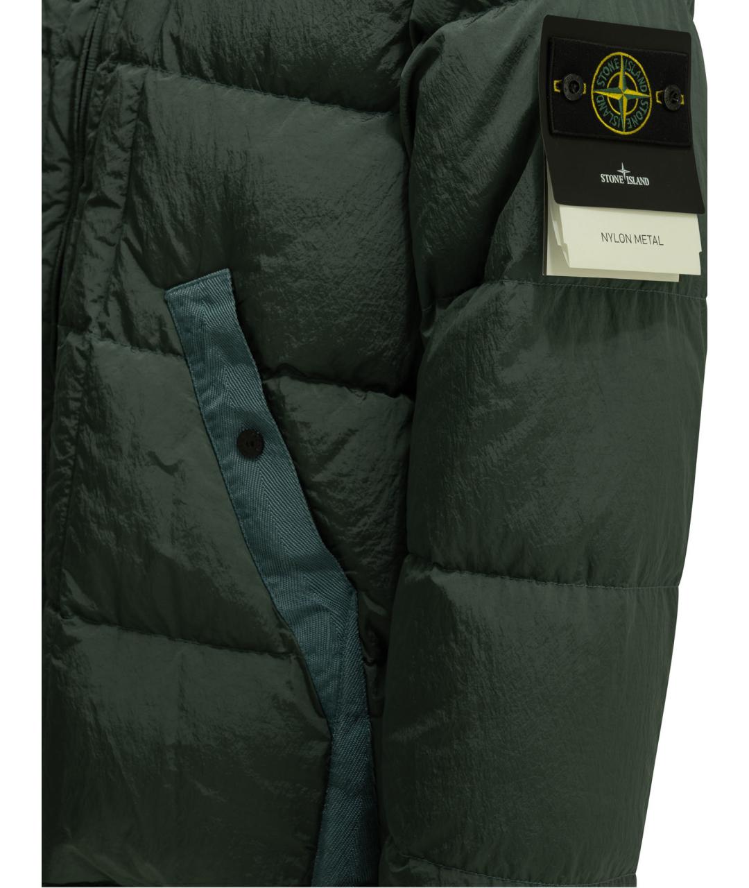 STONE ISLAND Зеленая полиамидовая куртка, фото 3