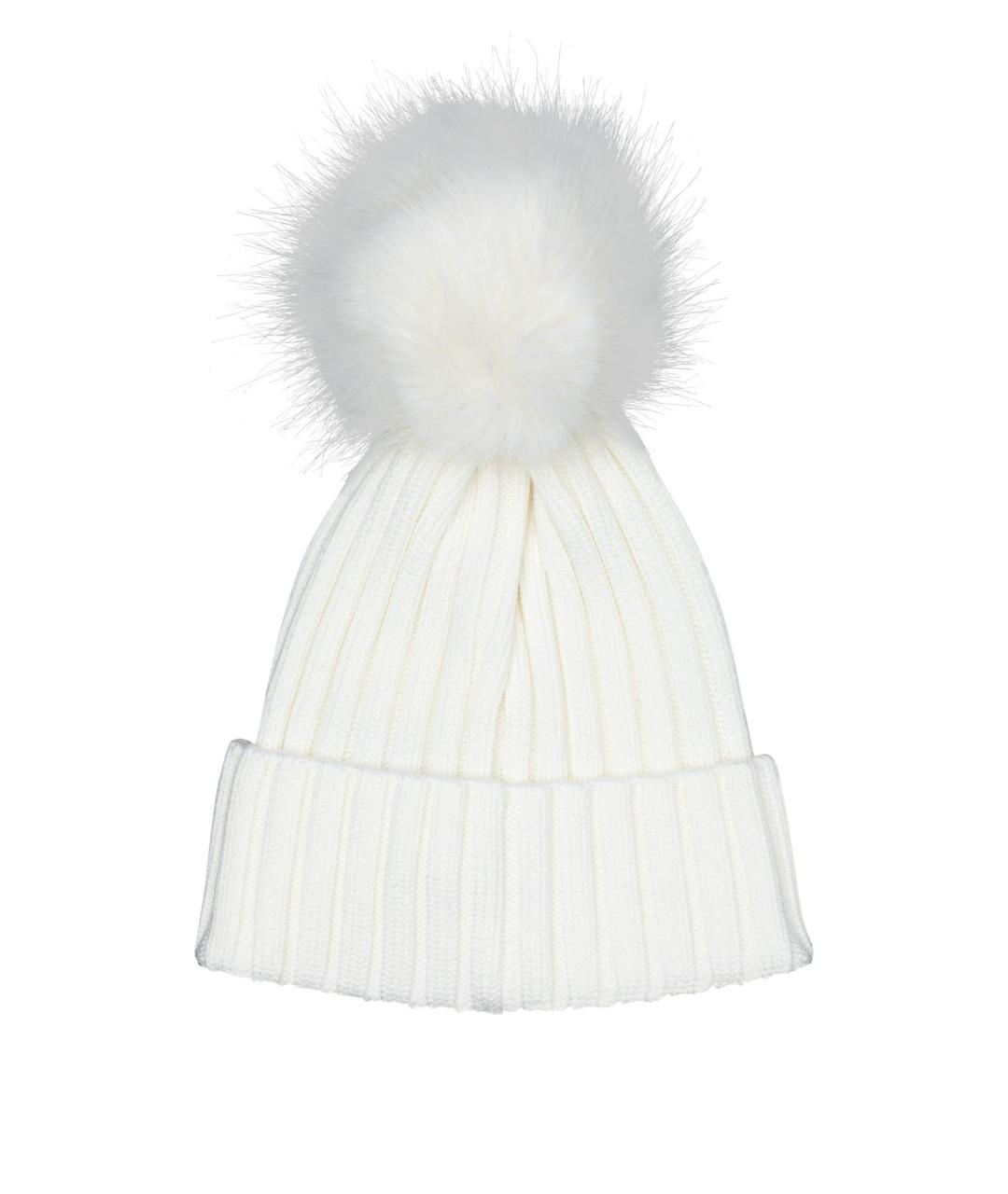 MONCLER Белая шерстяная шапка, фото 2