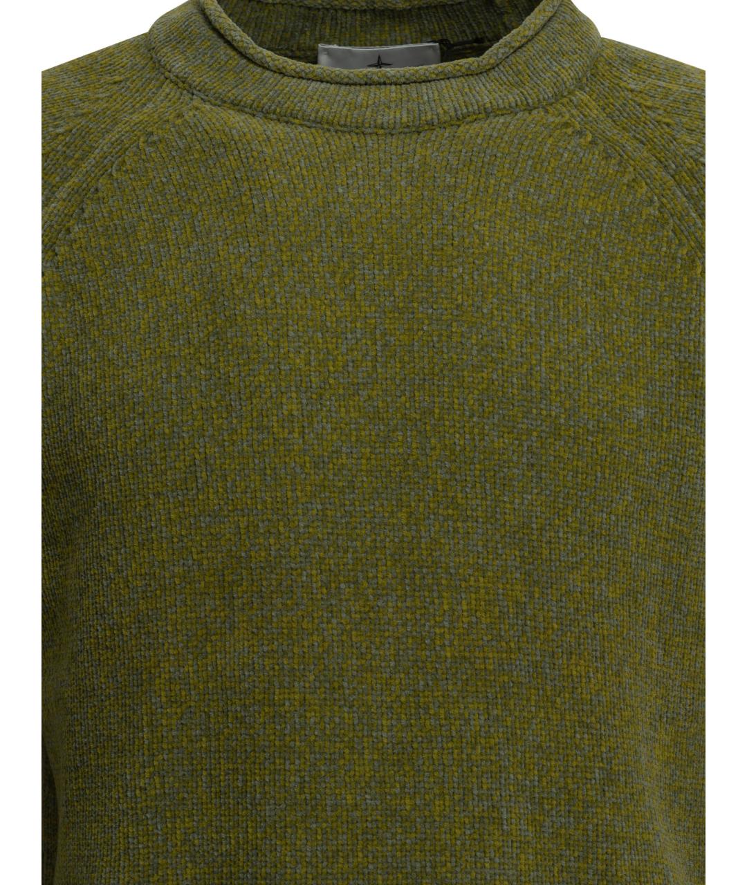 STONE ISLAND Зеленый хлопковый джемпер / свитер, фото 3
