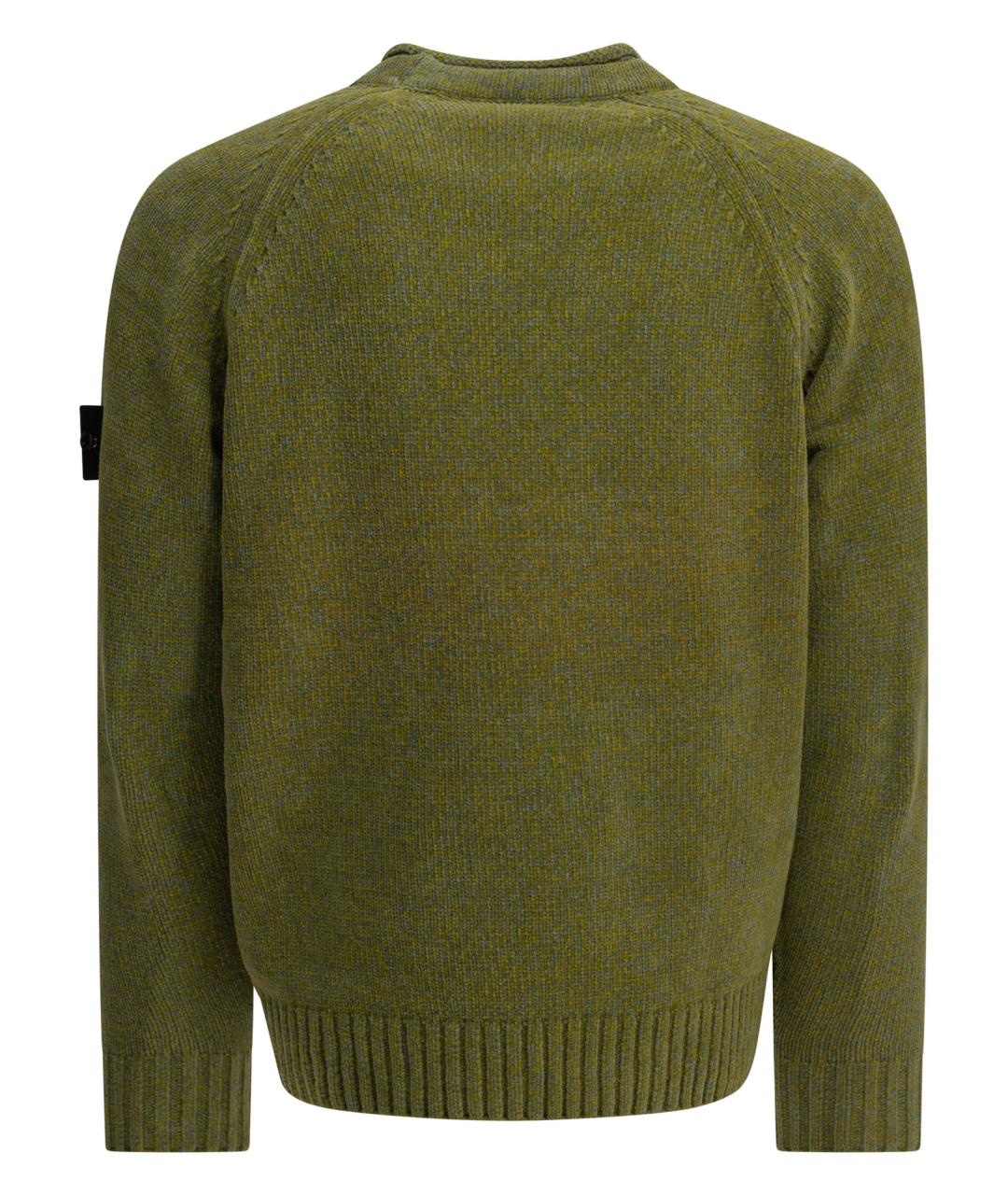 STONE ISLAND Зеленый хлопковый джемпер / свитер, фото 2