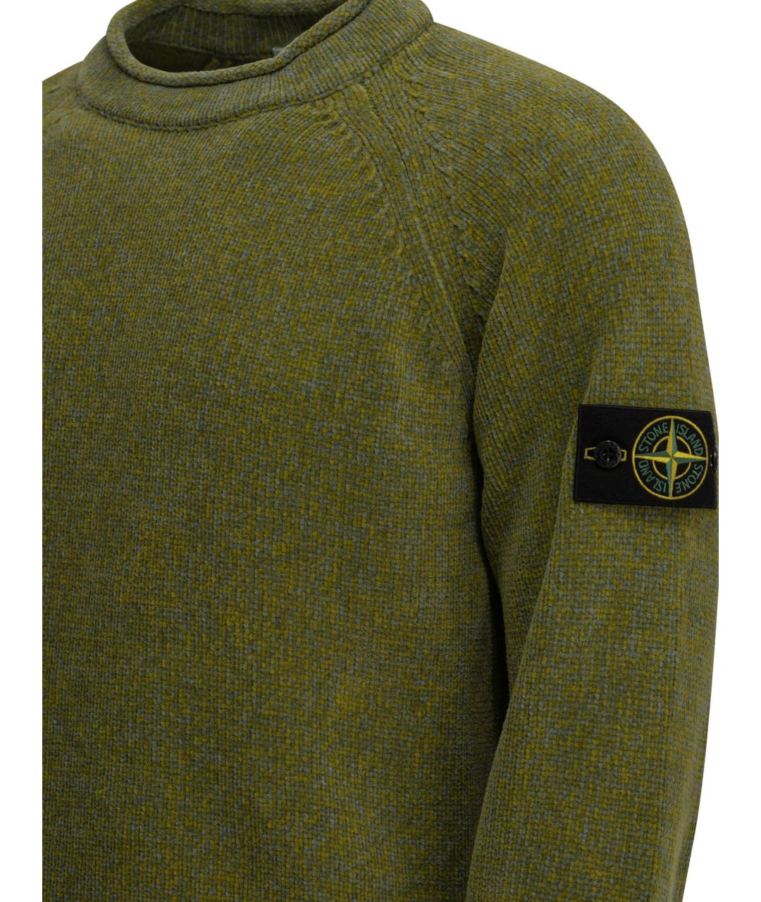 STONE ISLAND Зеленый хлопковый джемпер / свитер, фото 4