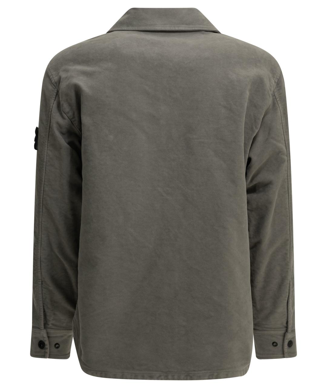 STONE ISLAND Серая хлопковая кэжуал рубашка, фото 2