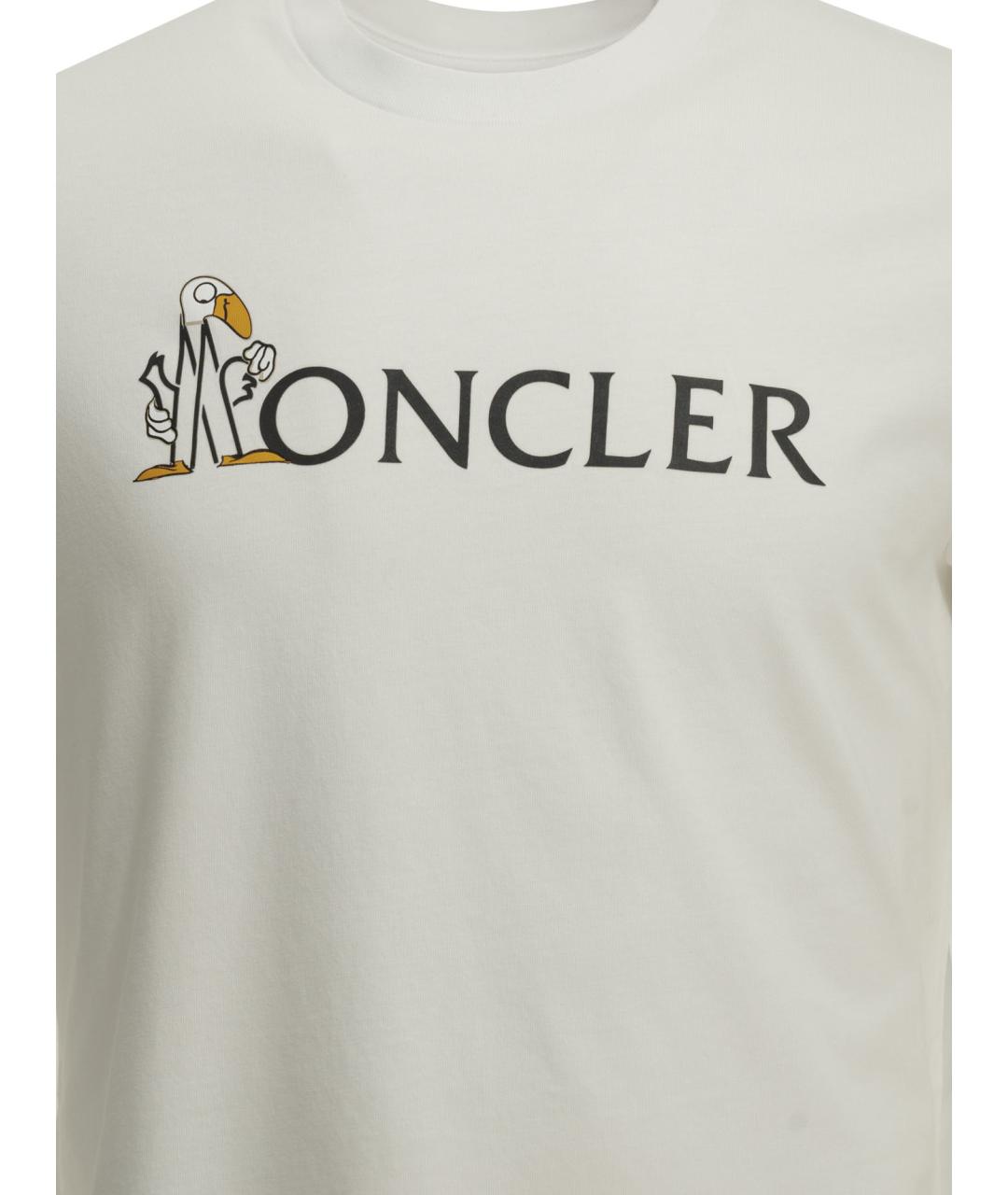 MONCLER Белая хлопковая футболка, фото 3