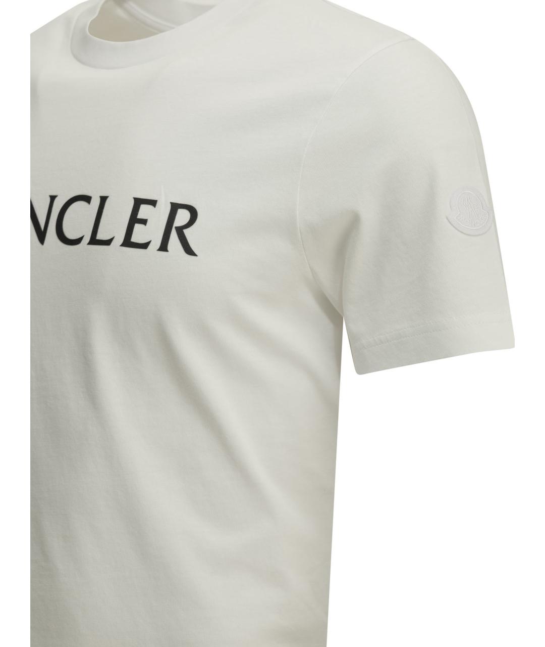 MONCLER Белая хлопковая футболка, фото 4