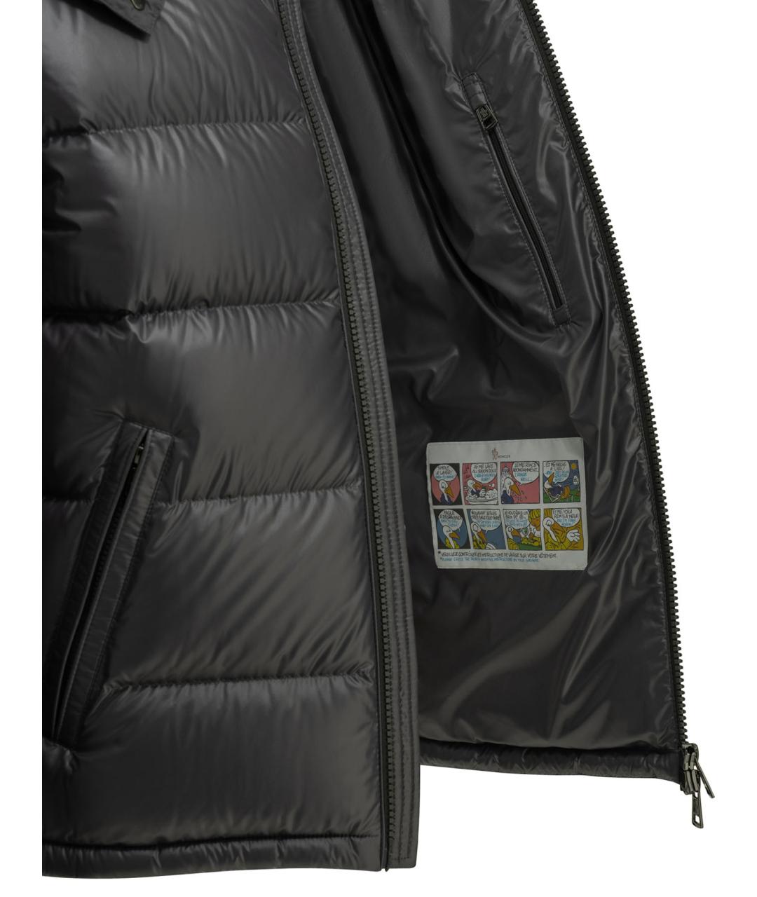MONCLER Серая полиамидовая куртка, фото 4