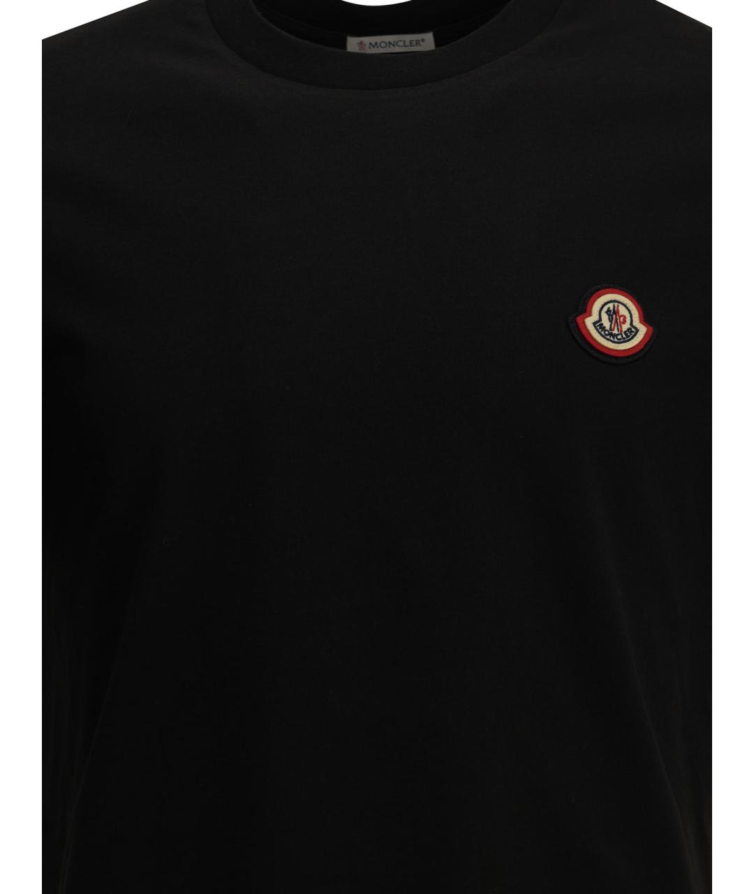 MONCLER Черная хлопковая футболка, фото 3