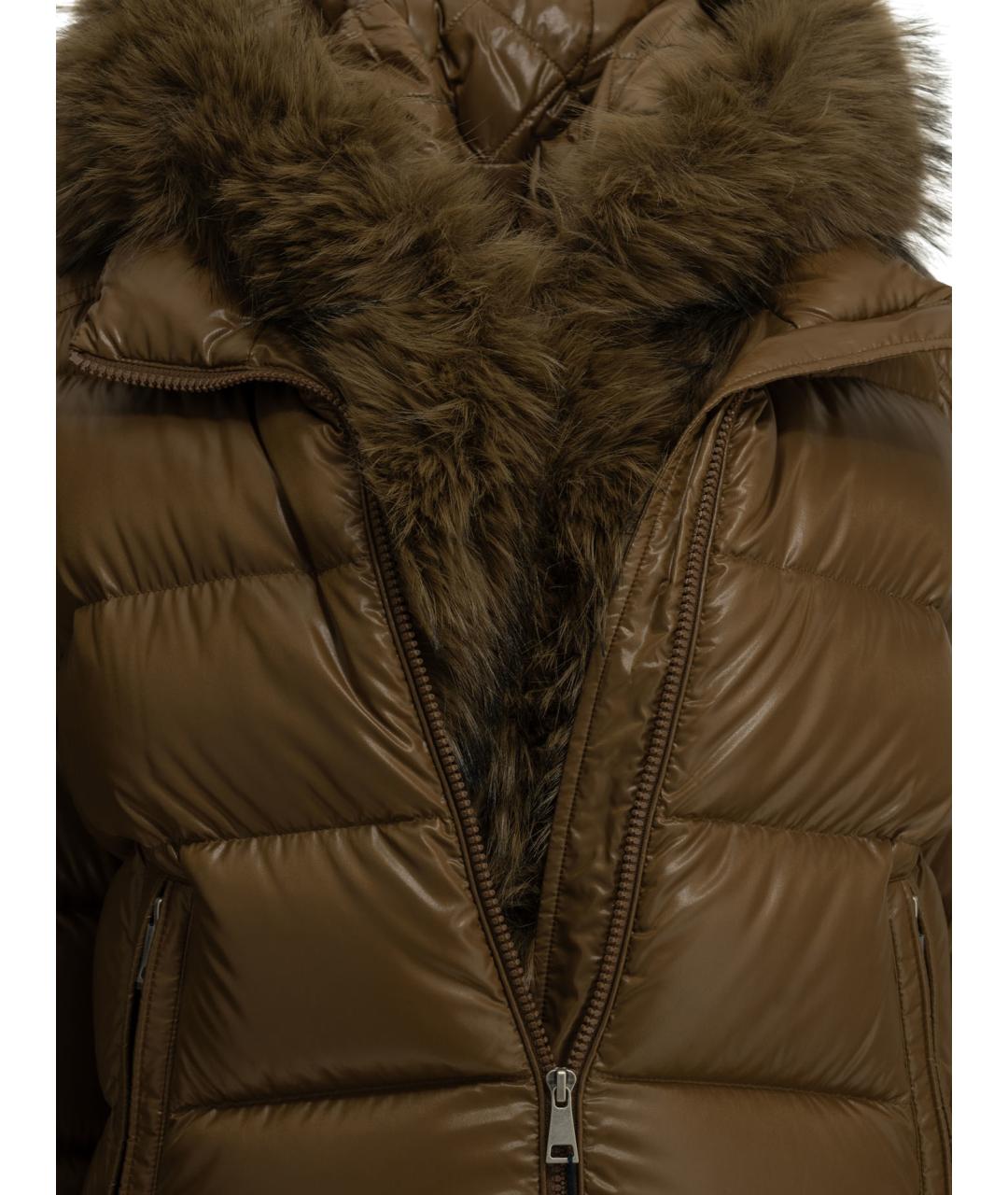 MONCLER Коричневая полиамидовая куртка, фото 3