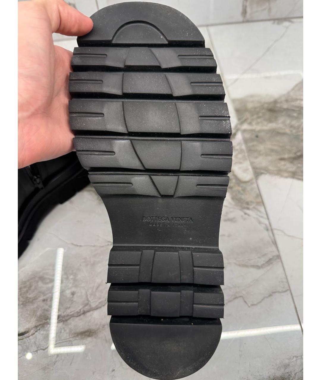 BOTTEGA VENETA Черные кожаные ботфорты, фото 3