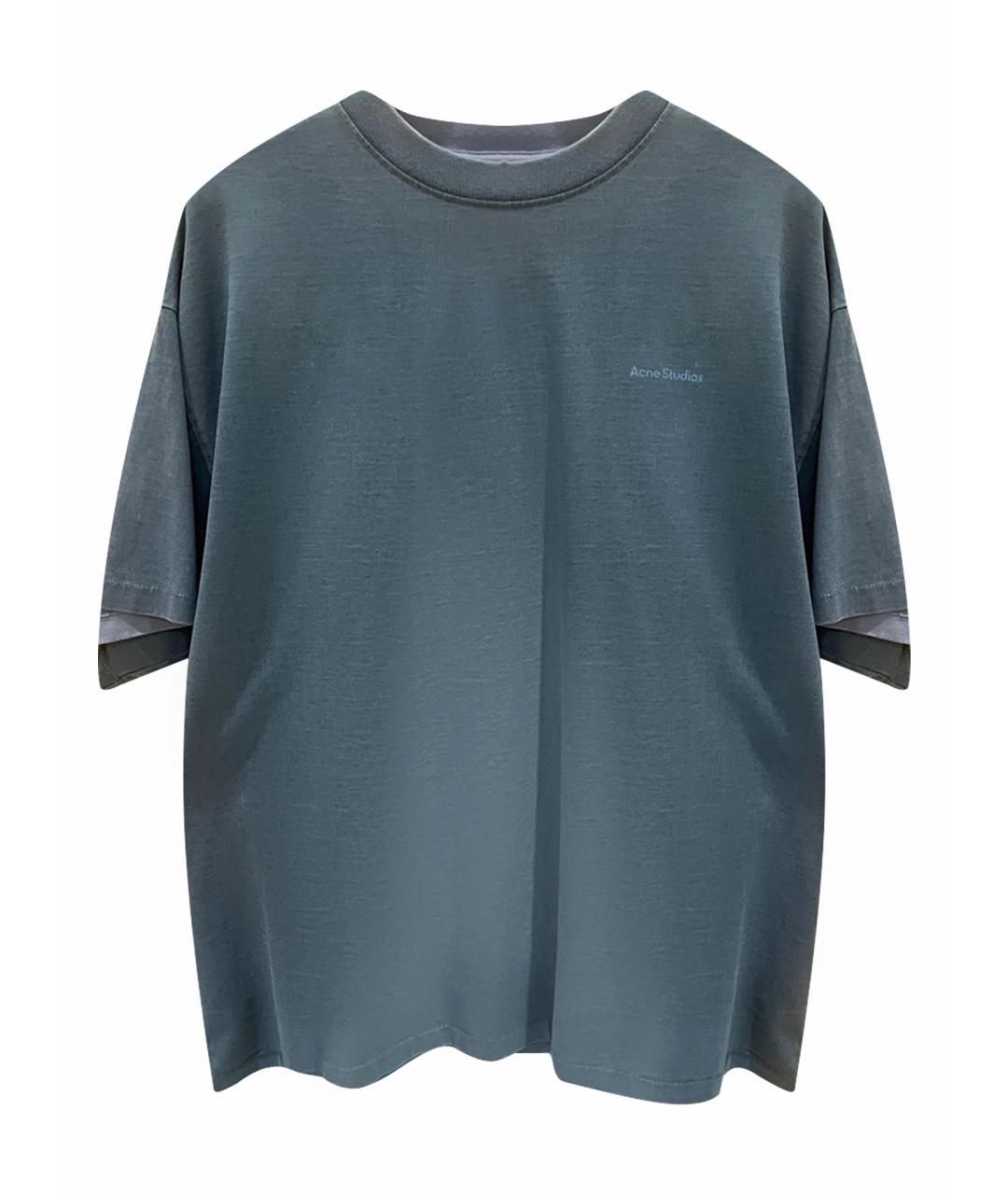 ACNE STUDIOS Синяя хлопковая футболка, фото 1