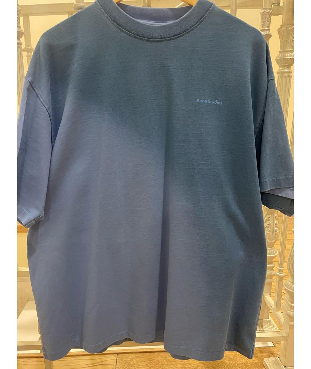 ACNE STUDIOS Синяя хлопковая футболка, фото 5