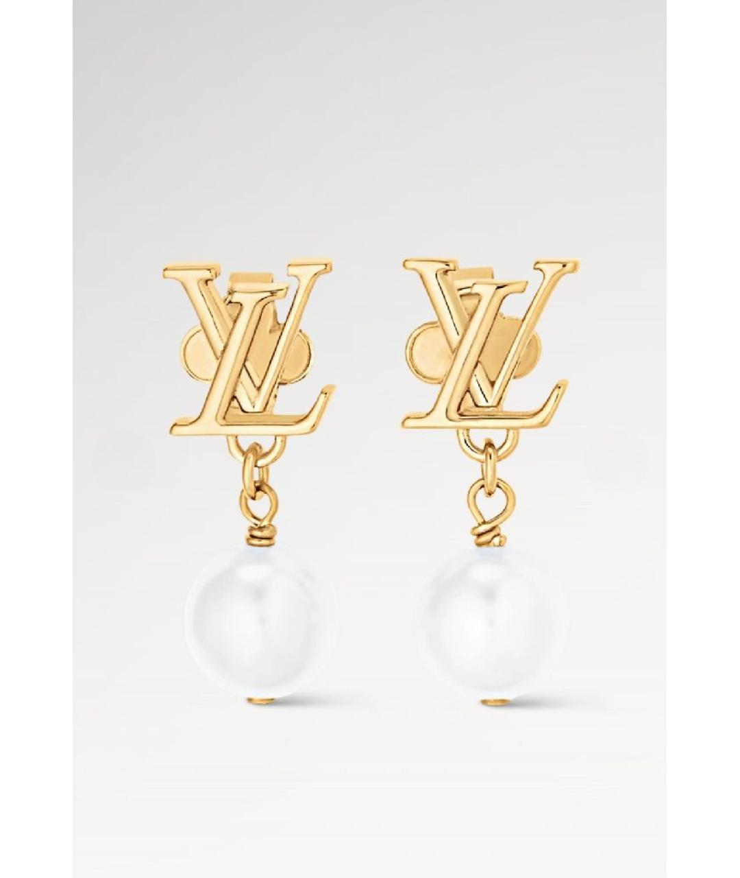 LOUIS VUITTON Золотые металлические серьги, фото 6