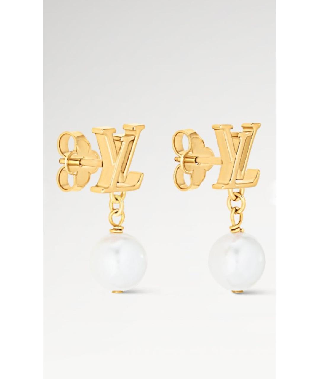 LOUIS VUITTON Золотые металлические серьги, фото 2
