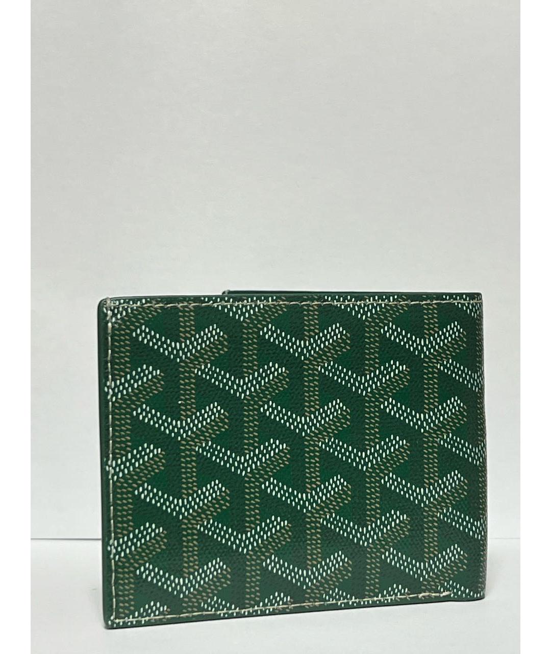 GOYARD Зеленый кожаный кошелек, фото 2