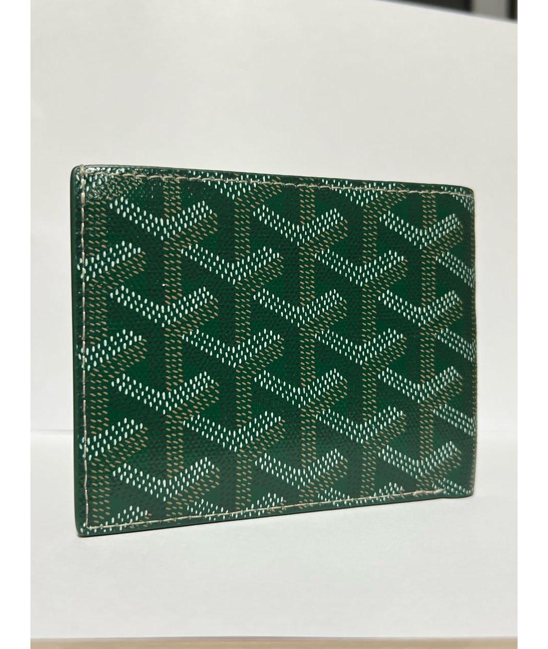 GOYARD Зеленый кожаный кошелек, фото 3