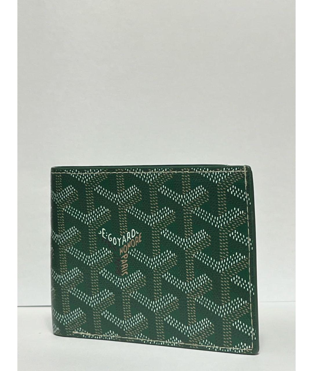 GOYARD Зеленый кожаный кошелек, фото 6