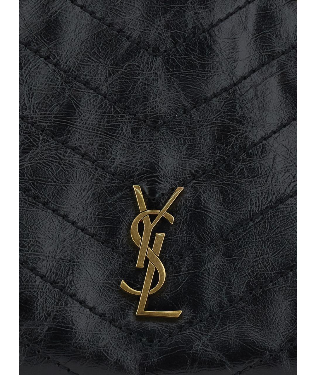 SAINT LAURENT Черная кожаная сумка через плечо, фото 3