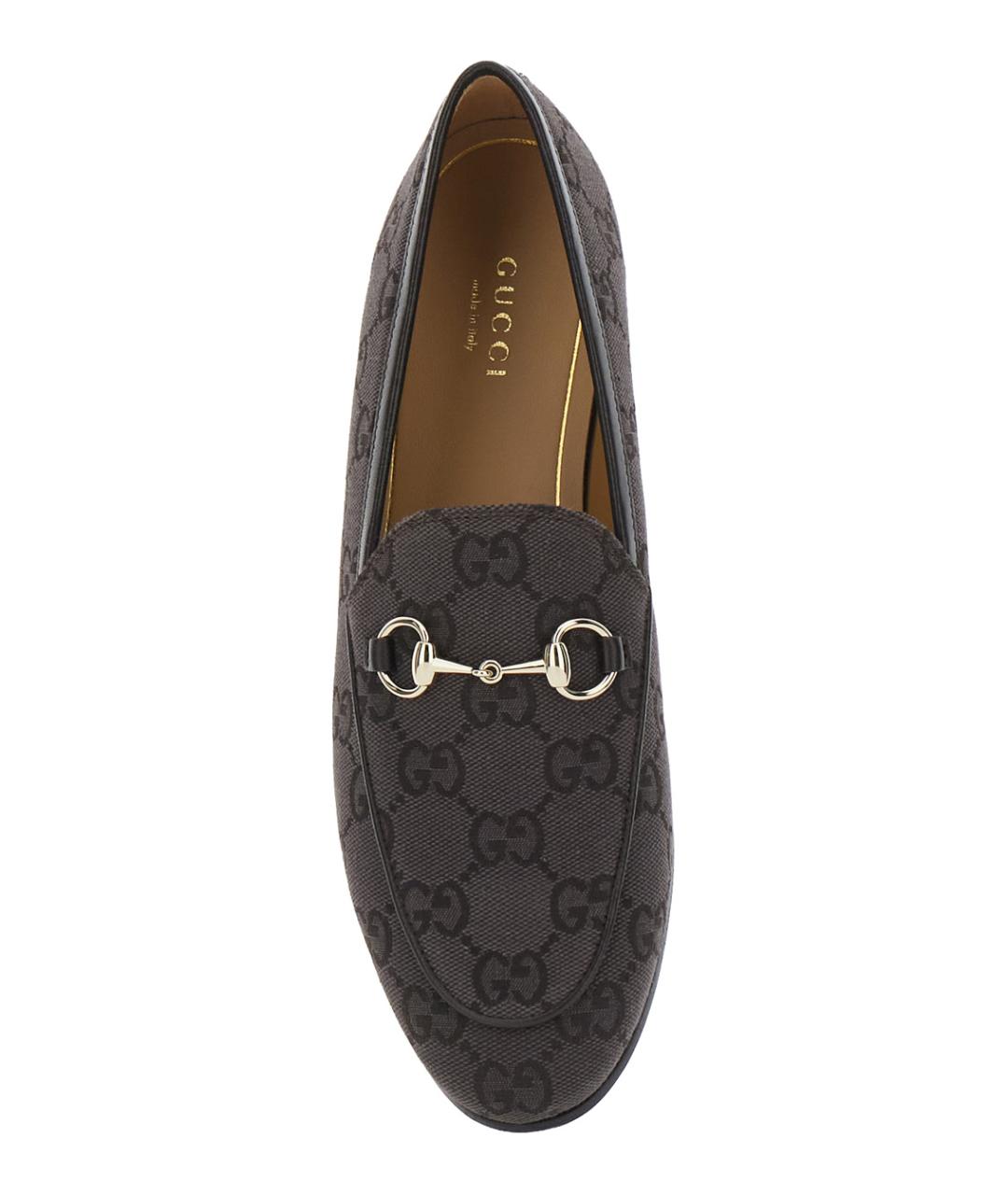GUCCI Коричневые текстильные лоферы, фото 4