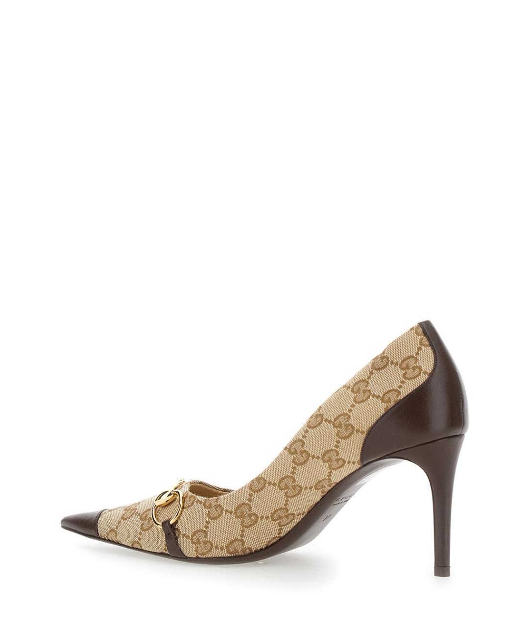 GUCCI Бежевые текстильные туфли, фото 3