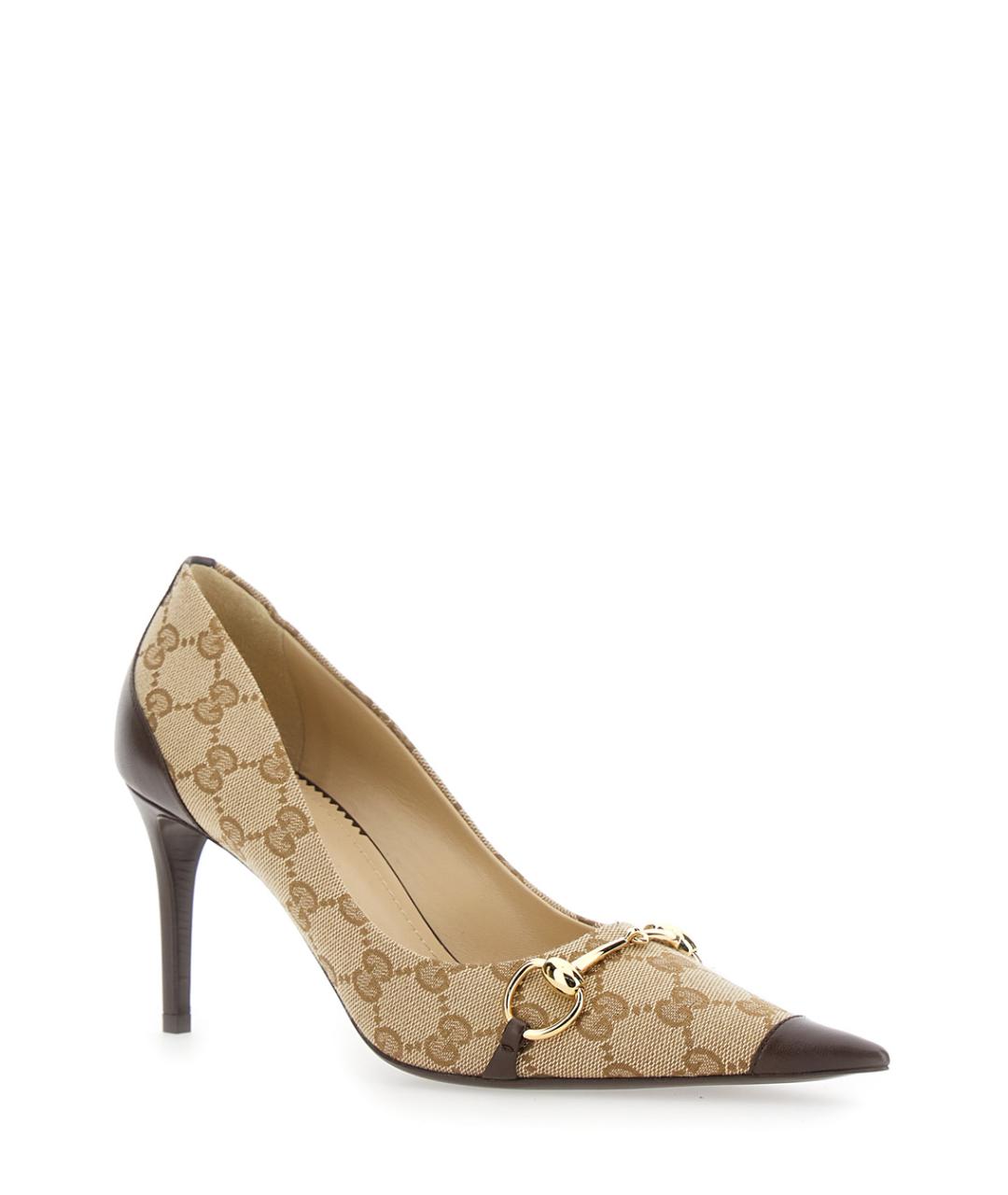 GUCCI Бежевые текстильные туфли, фото 2
