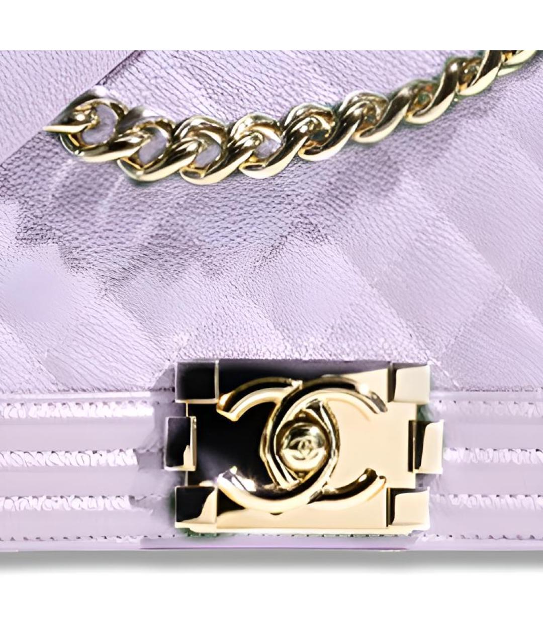 CHANEL Фиолетовая кожаная сумка через плечо, фото 3
