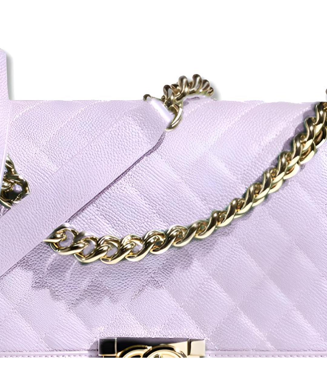 CHANEL Фиолетовая кожаная сумка через плечо, фото 5