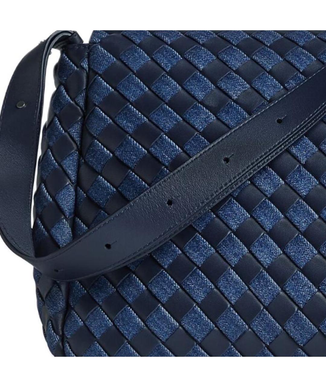 BOTTEGA VENETA Синяя кожаная сумка на плечо, фото 5