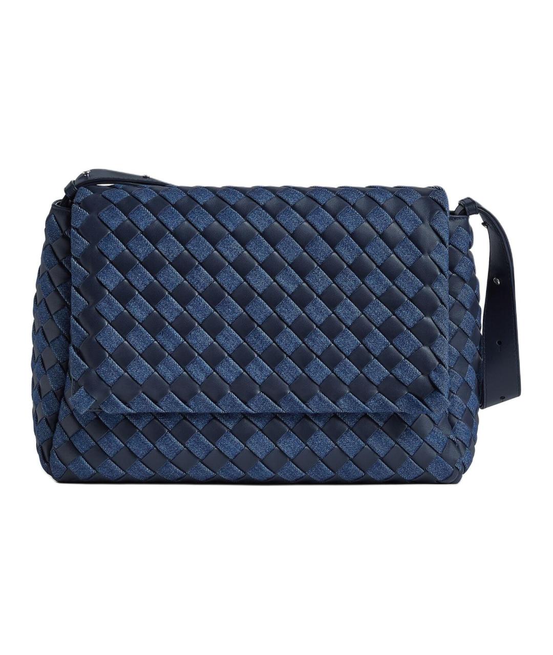 BOTTEGA VENETA Синяя кожаная сумка на плечо, фото 1