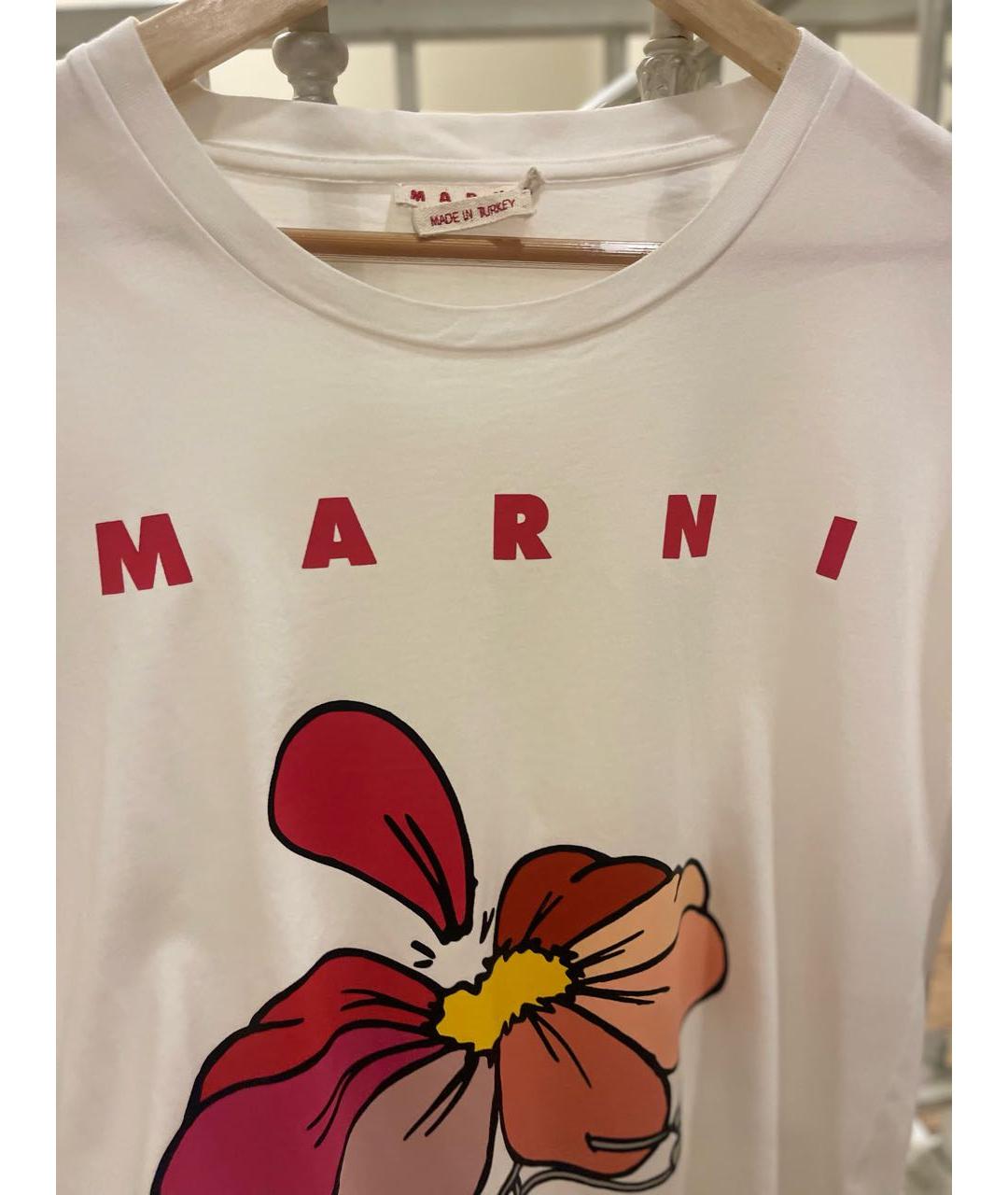 MARNI Белая хлопковая футболка, фото 2