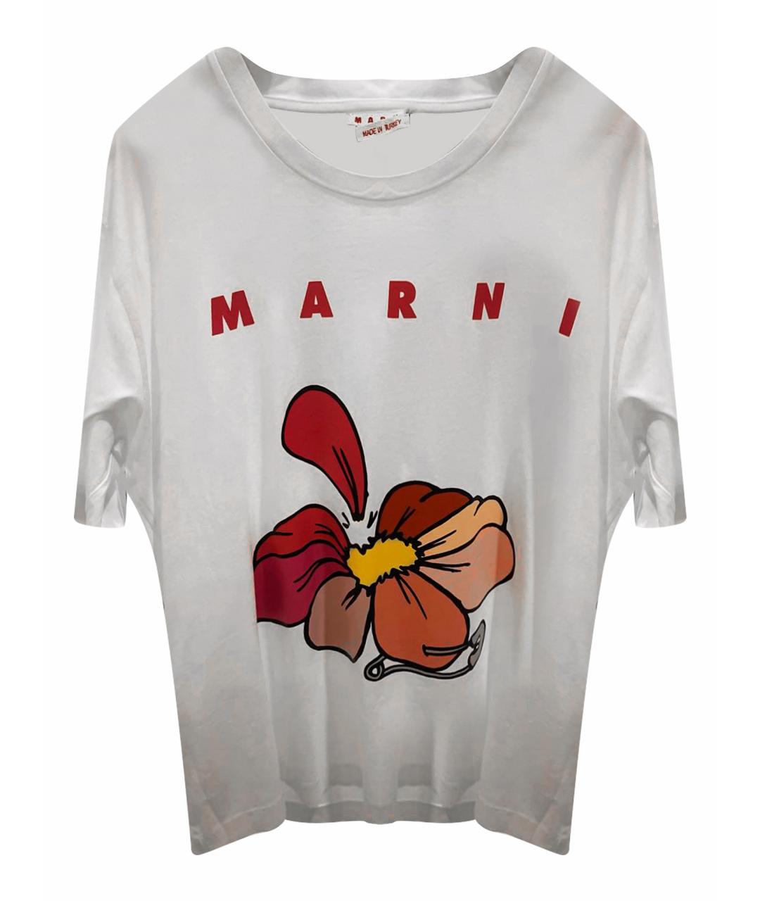MARNI Белая хлопковая футболка, фото 1