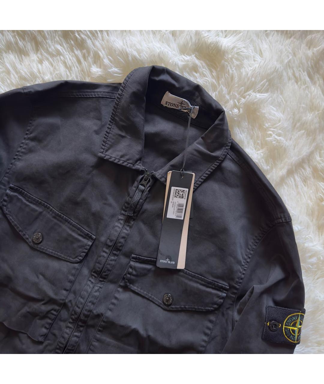 STONE ISLAND Черная хлопковая куртка, фото 3