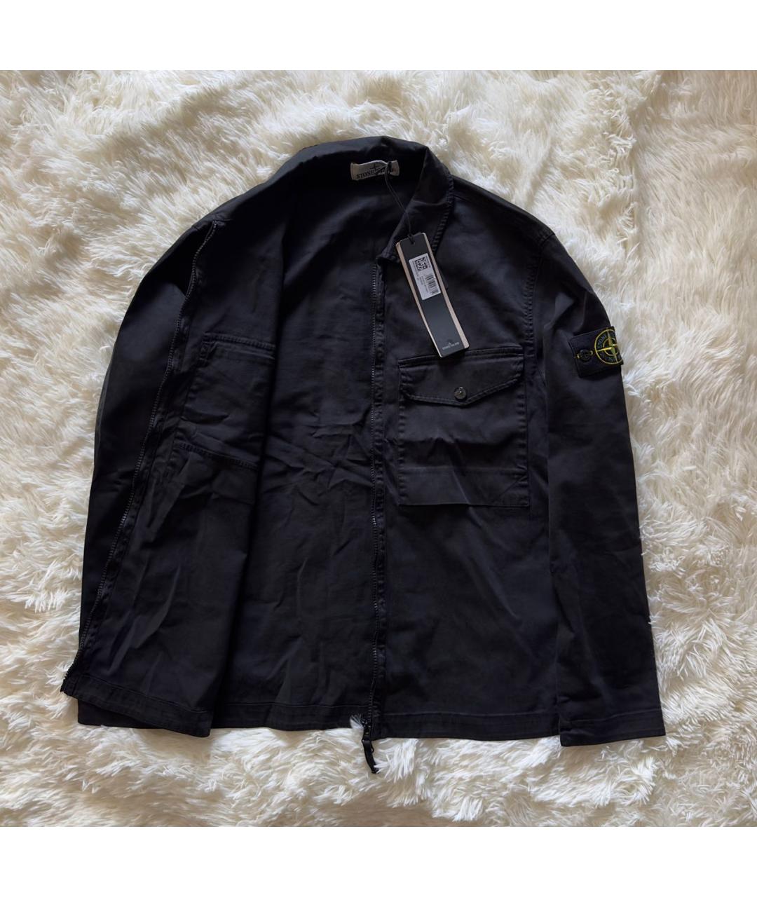 STONE ISLAND Черная хлопковая куртка, фото 2