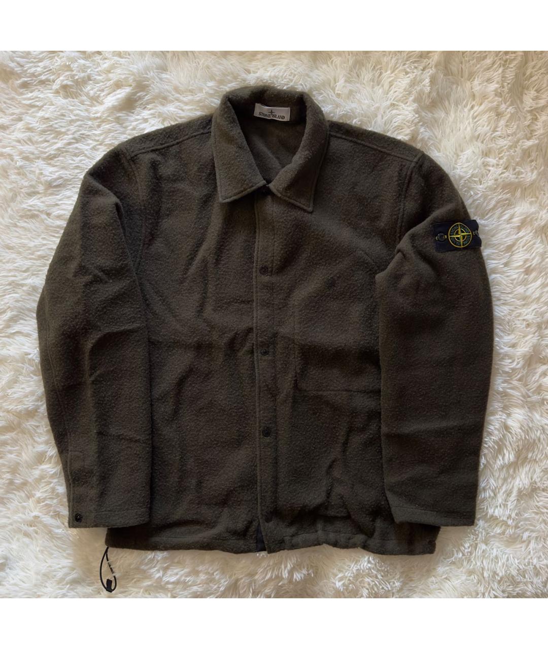 STONE ISLAND Хаки шерстяная куртка, фото 6