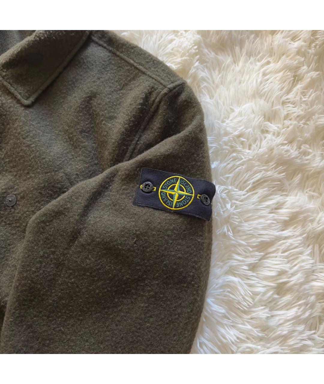 STONE ISLAND Хаки шерстяная куртка, фото 4