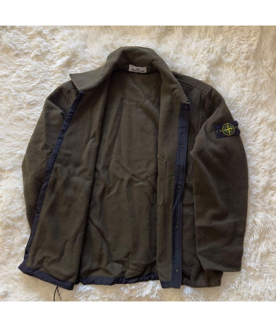 STONE ISLAND Хаки шерстяная куртка, фото 2