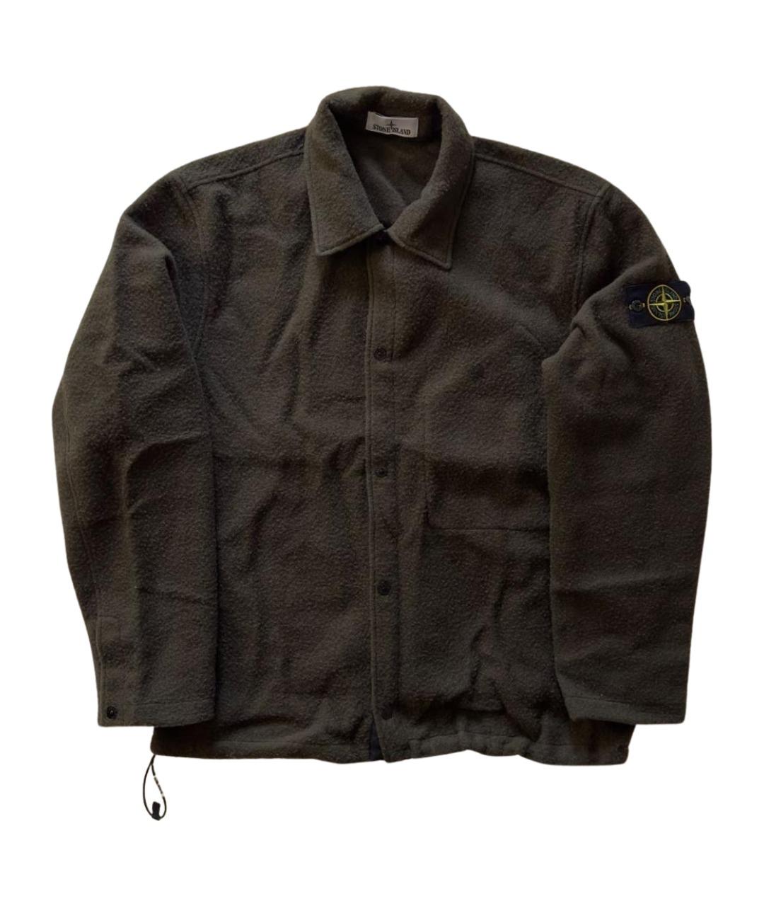 STONE ISLAND Хаки шерстяная куртка, фото 1