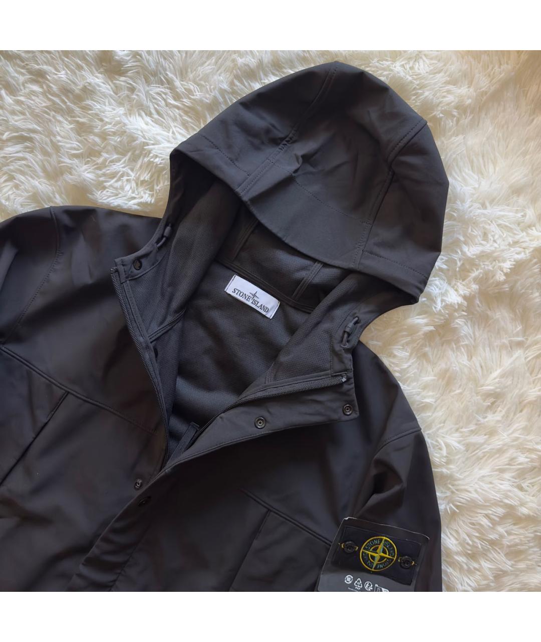 STONE ISLAND Черная полиэстеровая куртка, фото 3