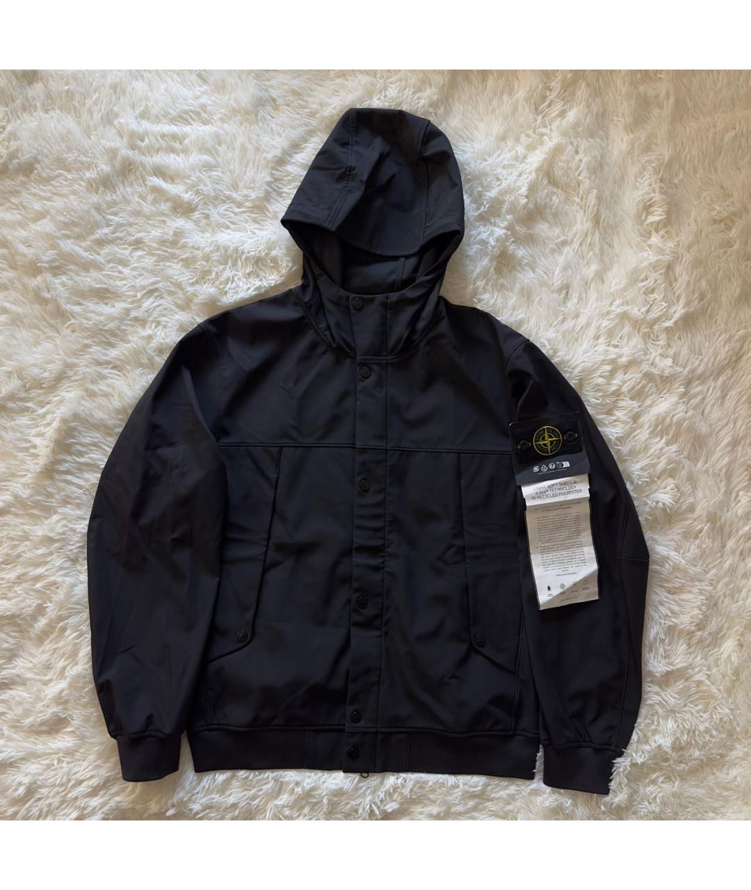 STONE ISLAND Черная полиэстеровая куртка, фото 6