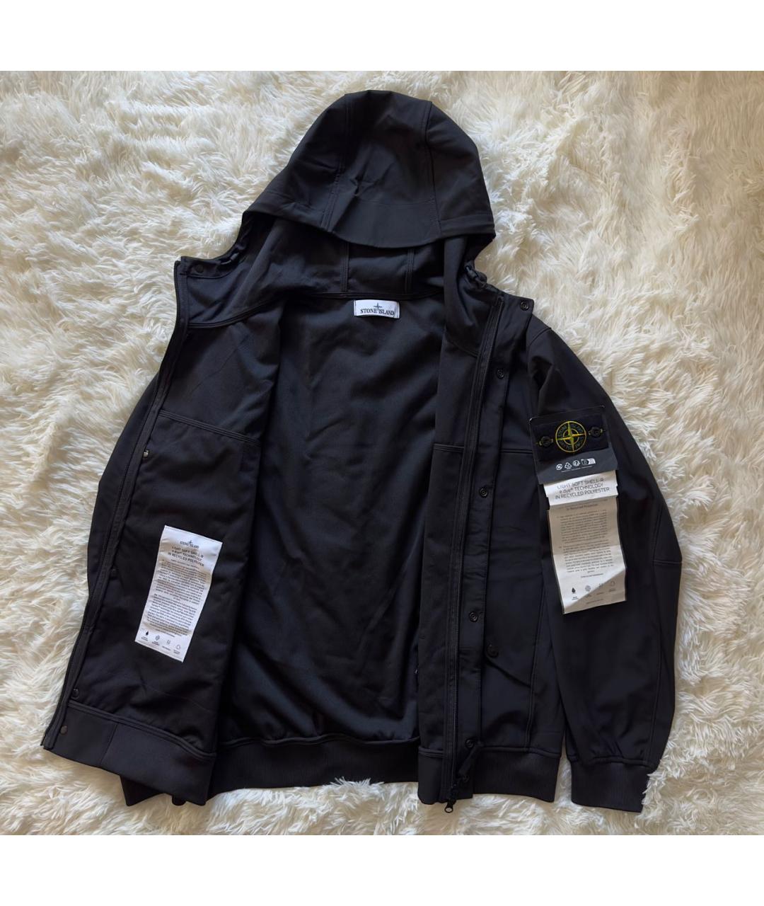 STONE ISLAND Черная полиэстеровая куртка, фото 2
