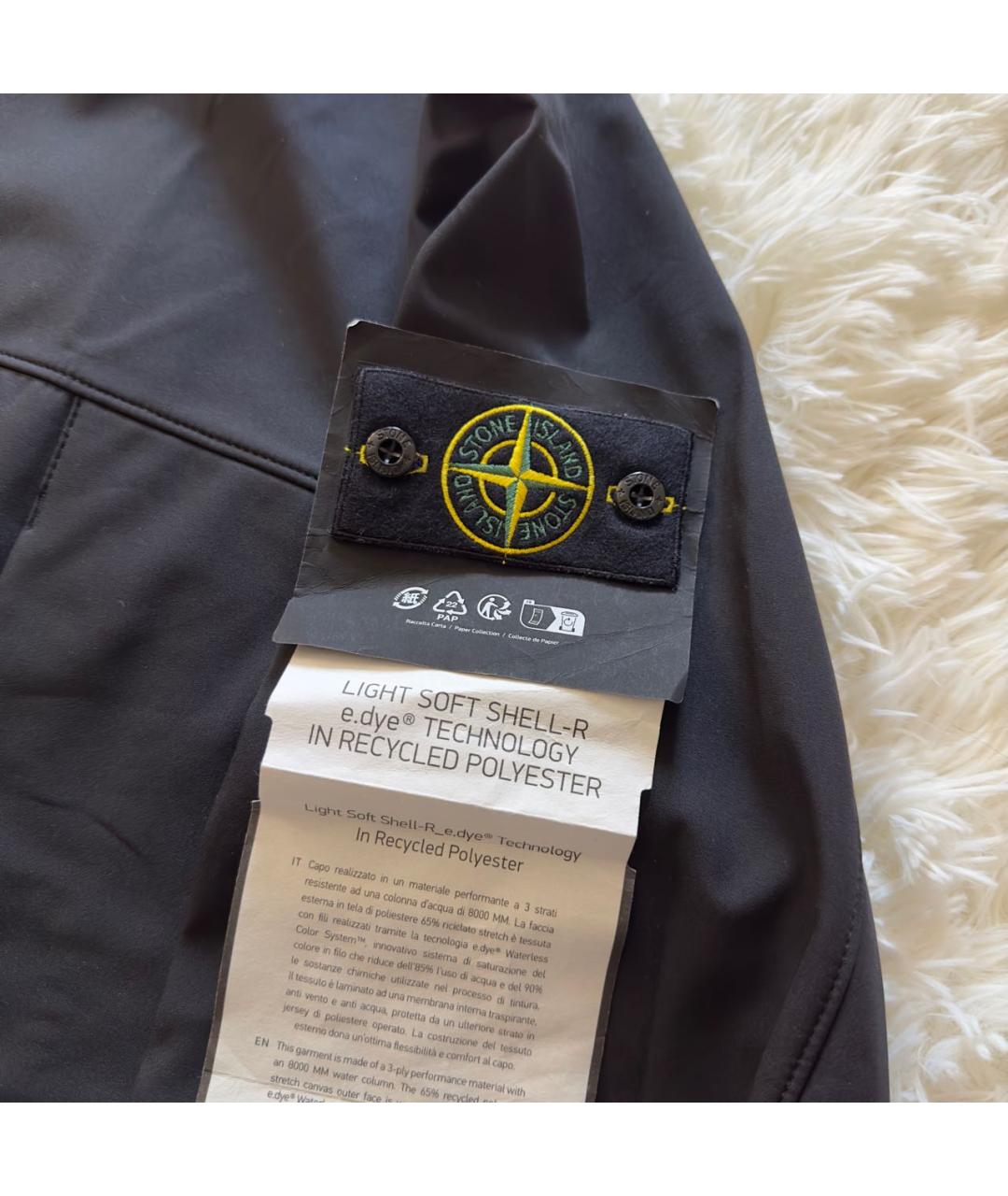 STONE ISLAND Черная полиэстеровая куртка, фото 4