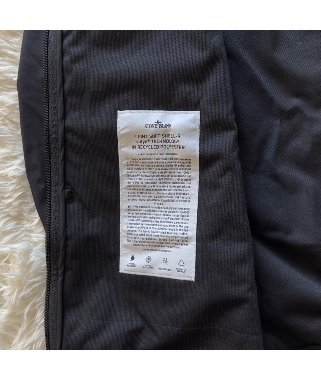 STONE ISLAND Черная полиэстеровая куртка, фото 5
