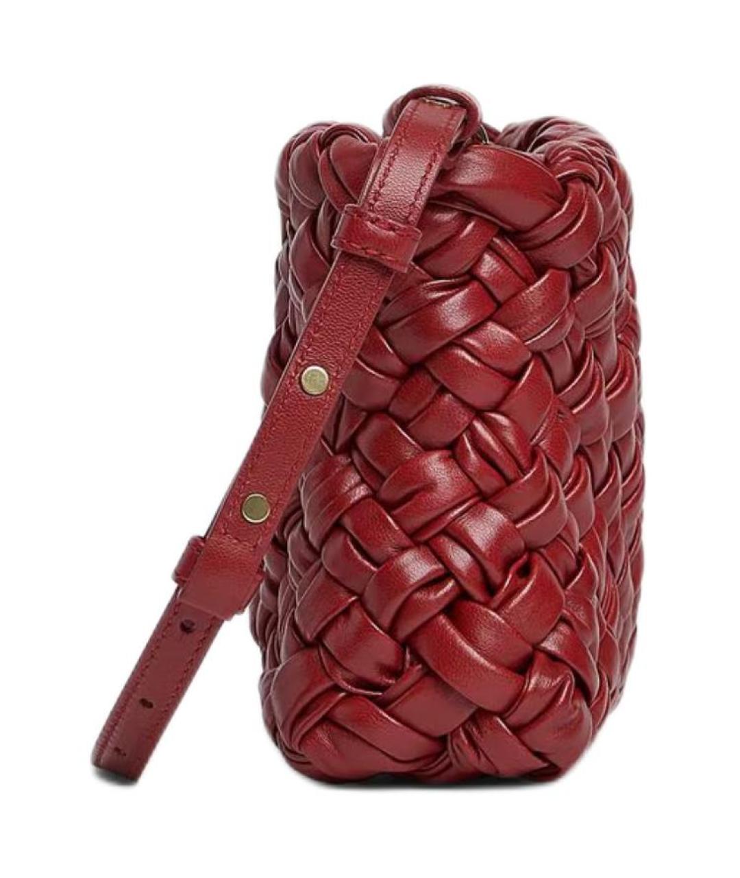 BOTTEGA VENETA Красная кожаная сумка через плечо, фото 2