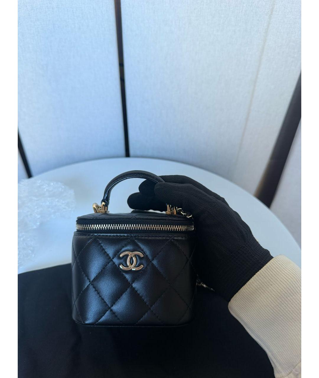 CHANEL Черная кожаная сумка через плечо, фото 6