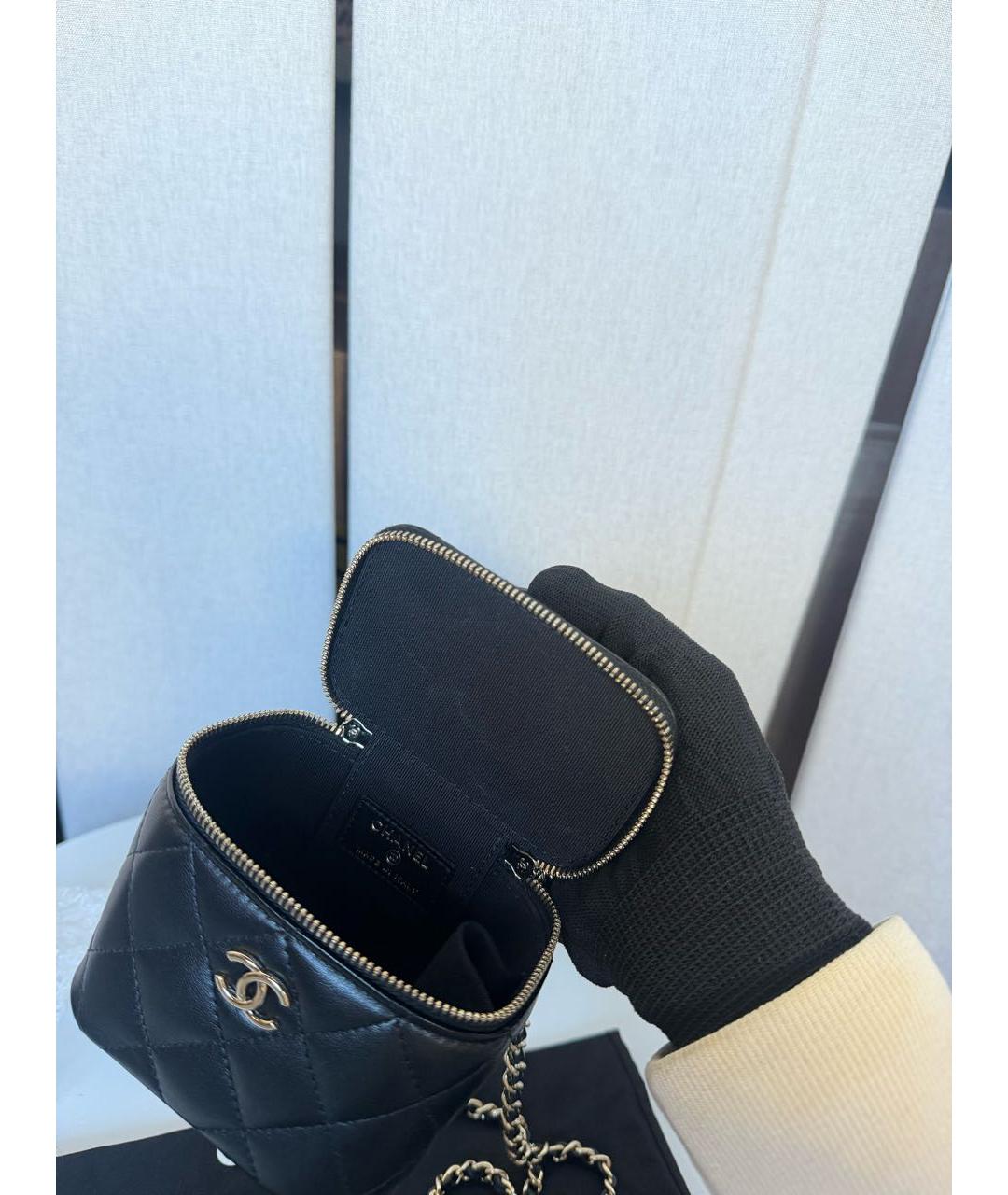 CHANEL Черная кожаная сумка через плечо, фото 4
