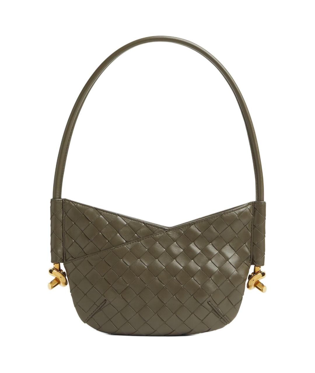 BOTTEGA VENETA Зеленая кожаная сумка через плечо, фото 1