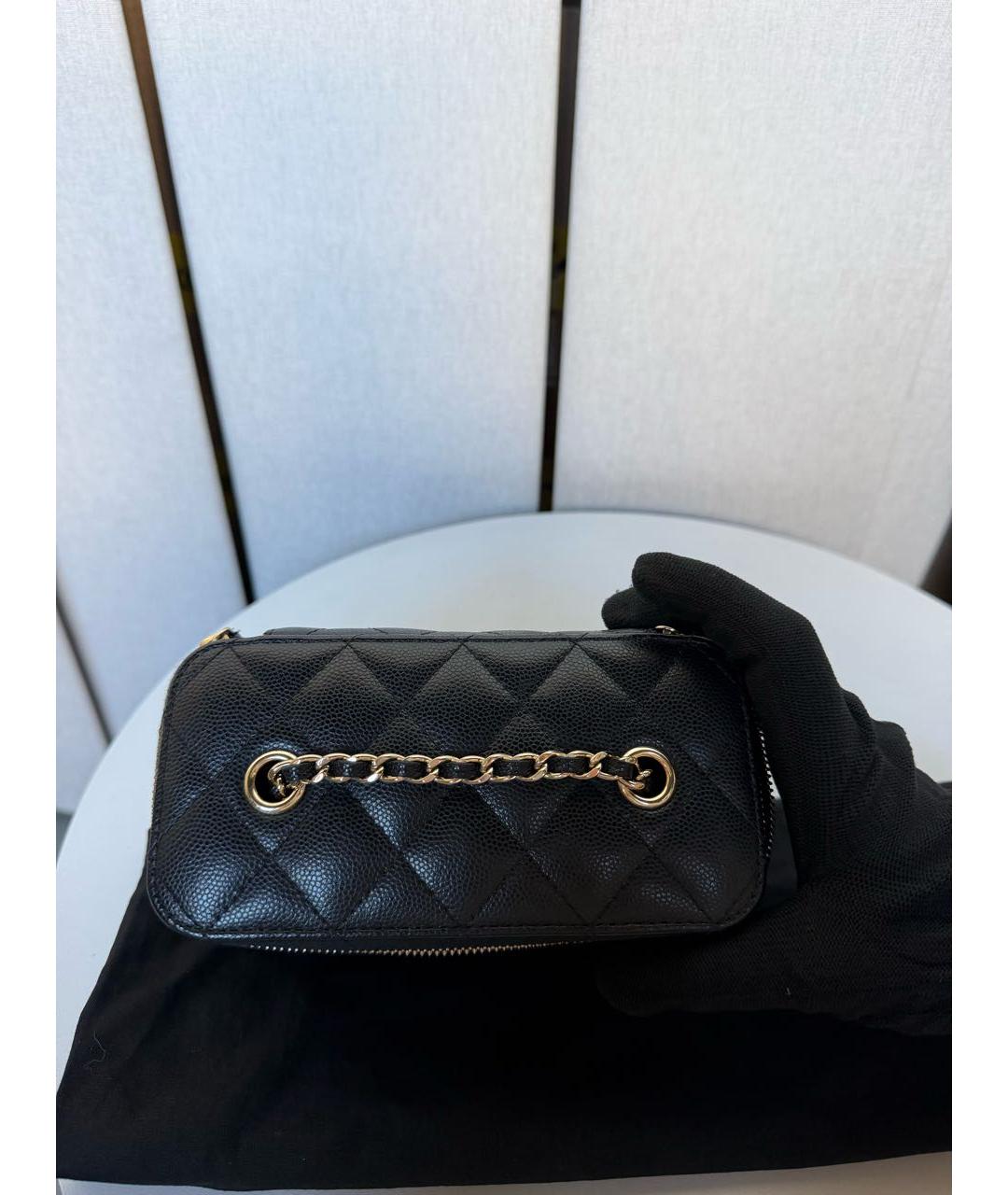 CHANEL Черная кожаная сумка через плечо, фото 4