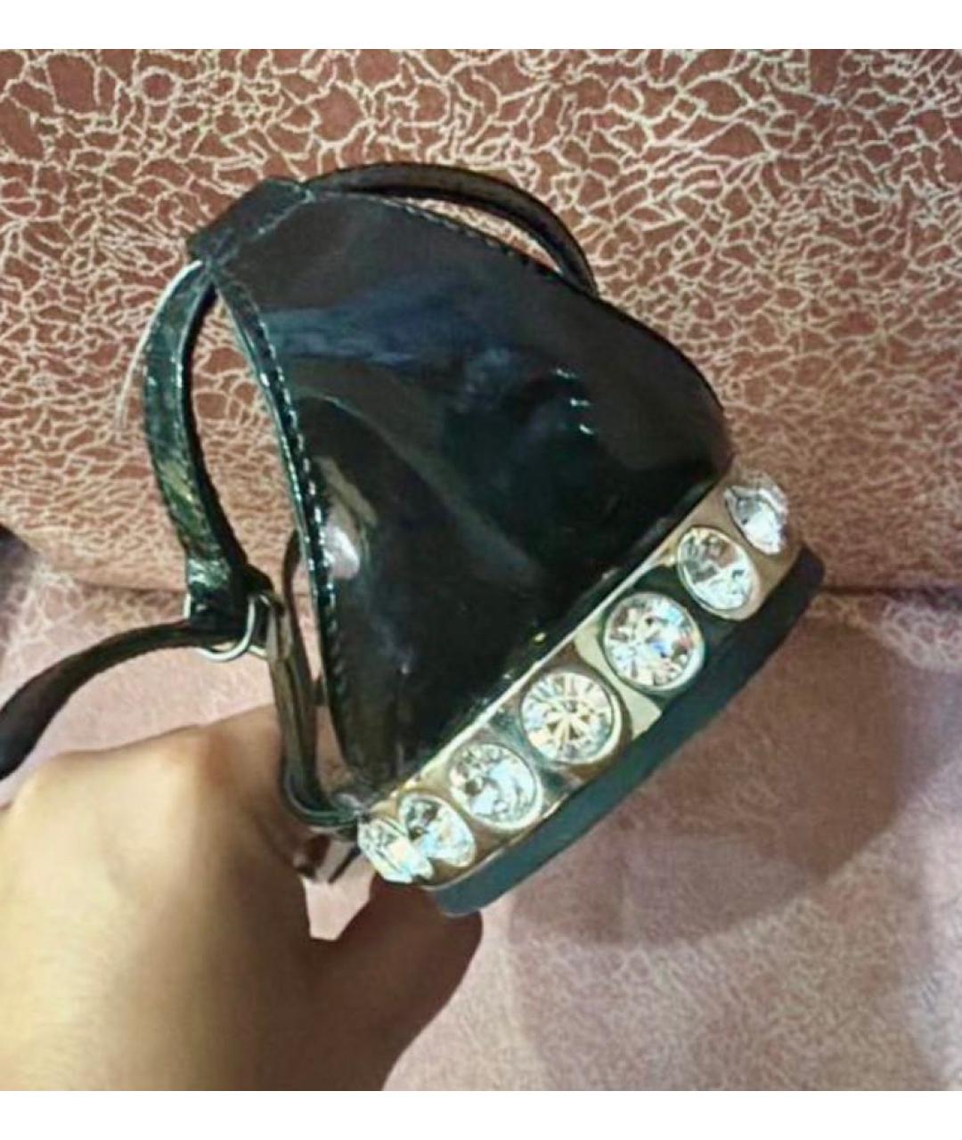 MIU MIU Черные босоножки из лакированной кожи, фото 3