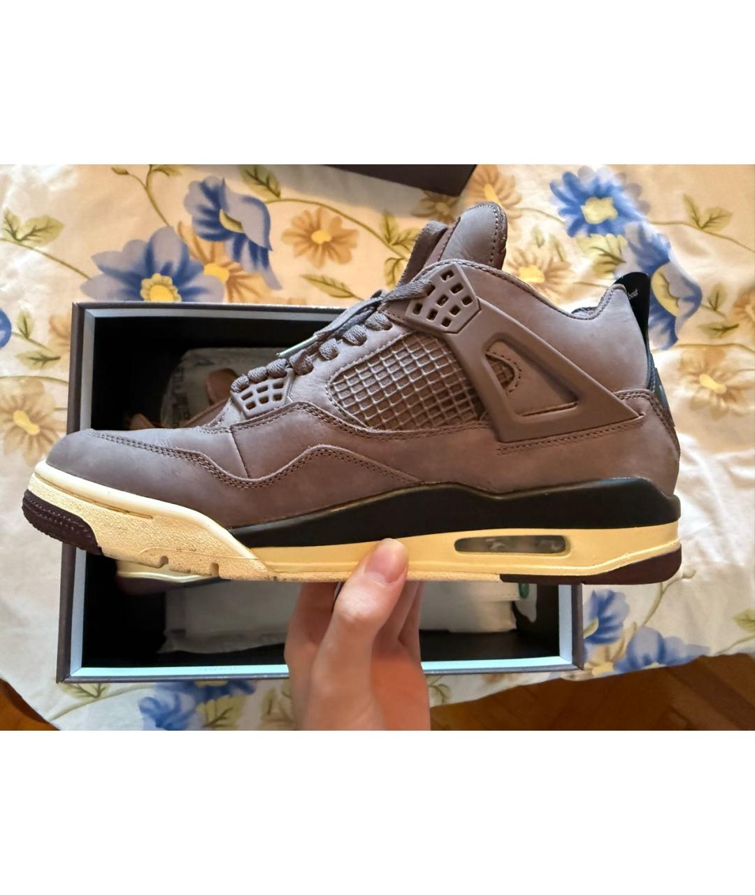 JORDAN Фиолетовые нубуковые высокие кроссовки / кеды, фото 4