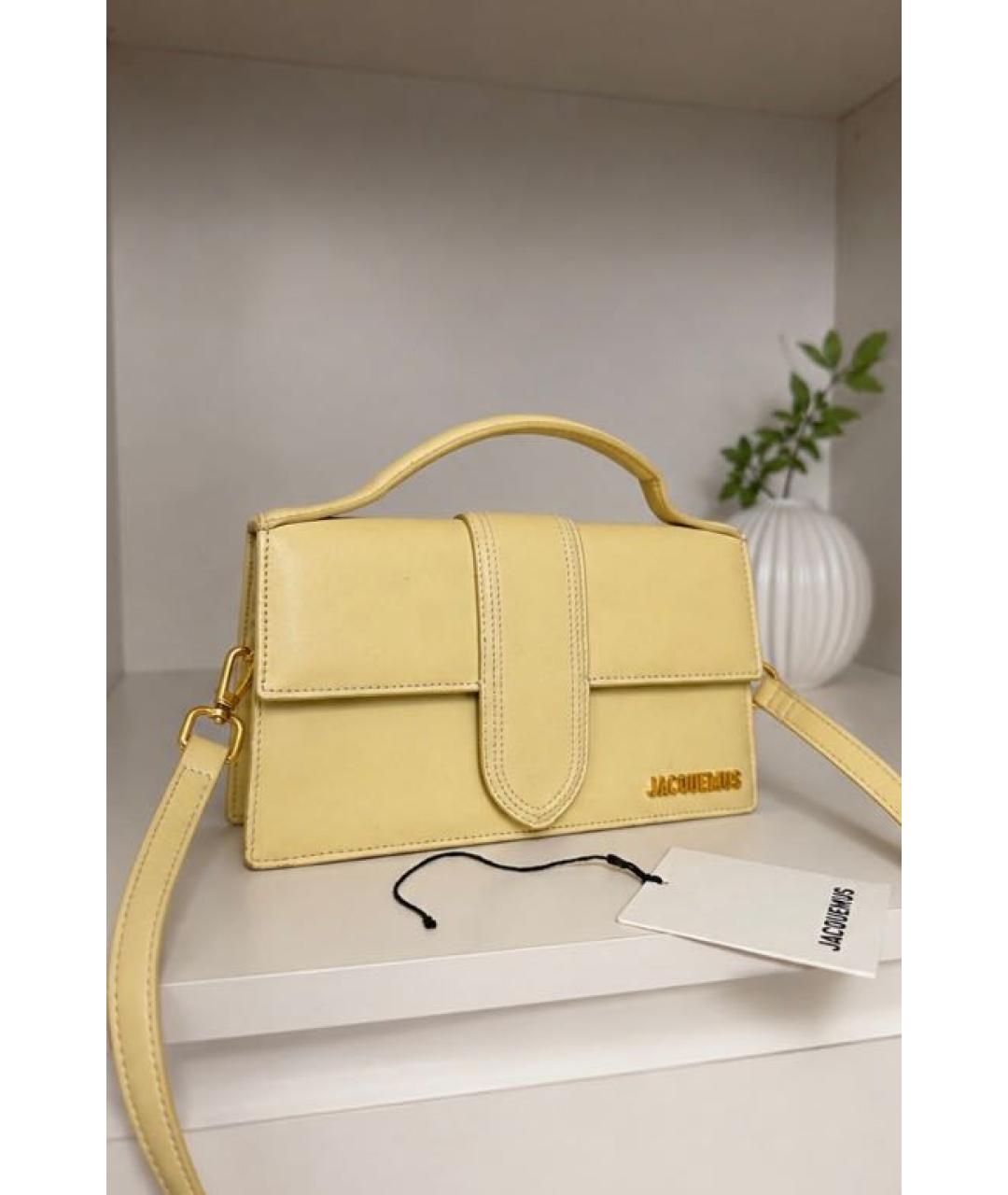JACQUEMUS Бежевая кожаная сумка через плечо, фото 2