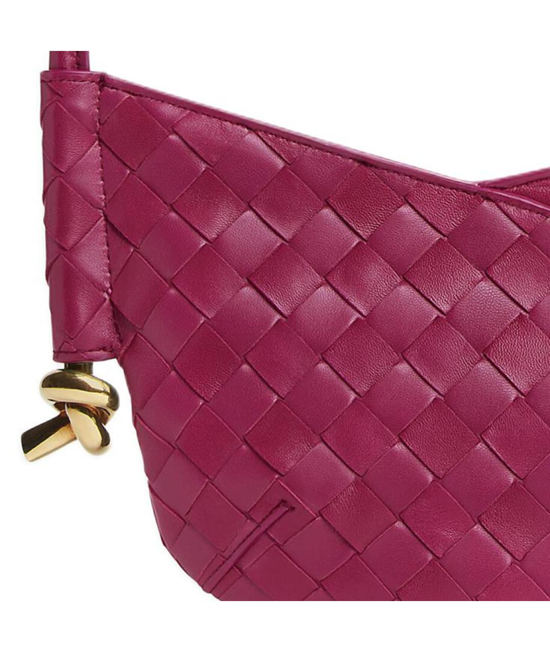 BOTTEGA VENETA Фуксия кожаная сумка через плечо, фото 4